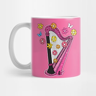 Mothers Day Harp Mom Female Harpist Mug